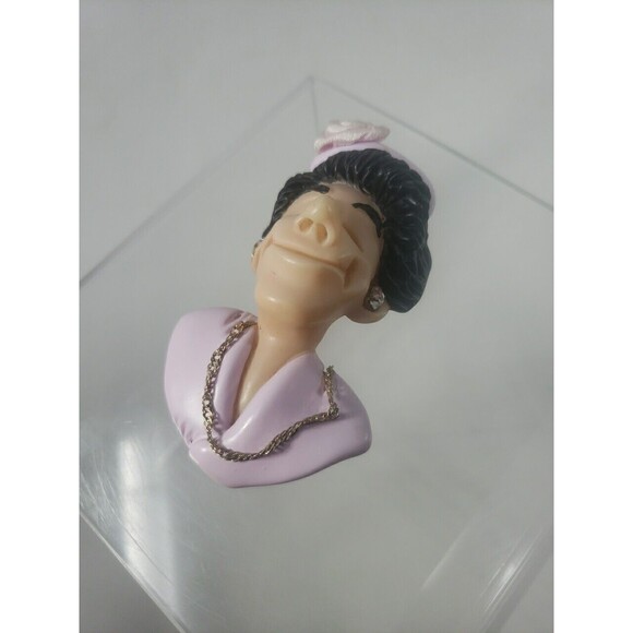 Vintage D Manning Art Magnet Woman Flower Hat Necklace Rare Uncommon Lady Face - Picture 6 of 10